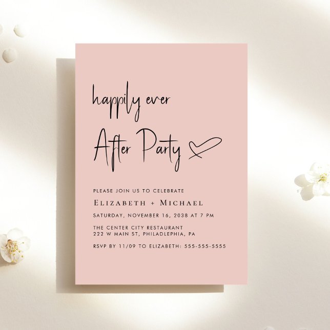 Invitación Feliz desde la recepción de la boda Fiesta (An chic Happily Ever After Party invitation for your wedding celebration)