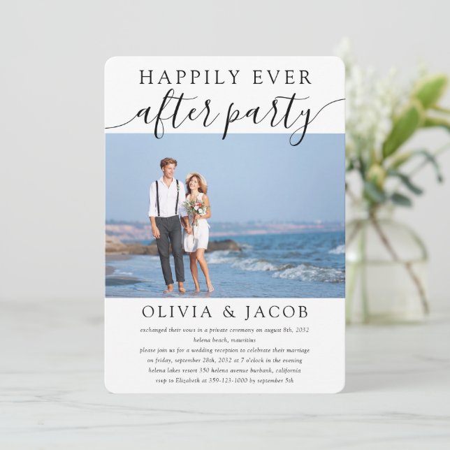 Invitación Feliz desde la recepción de la boda Fiesta (Anverso de pie)