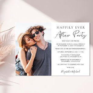Invitación Feliz desde la recepción de la boda fotográfica