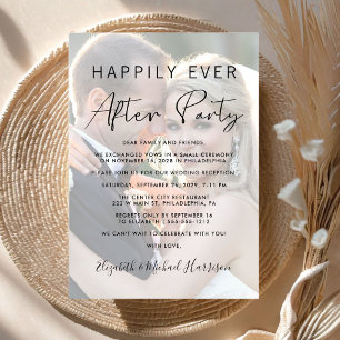 Invitación Feliz desde la recepción de la boda fotográfica