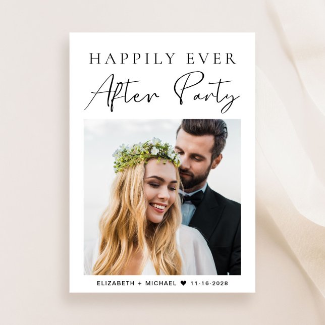 Invitación Feliz desde la recepción de la boda fotográfica (From private vows to a grand party - invite family and friends to celebrate your marriage!)