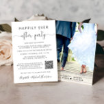 Invitación Feliz desde la recepción de la boda fotográfica co<br><div class="desc">Elegante elegancia o invitación boda privada y recepción nupcial o fiesta de celebración. En el frente, "Feliz eterno después del Fiesta" está escrito en una mezcla de tipografía simple y un guión elegante con barras de cambios, y usted puede personalizar su mensaje e invitación con más detalle, crear un código...</div>