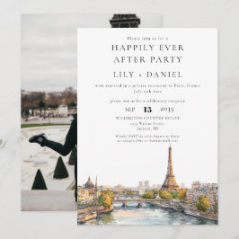 Invitación Feliz desde París, Francia, Boda fotográfico
