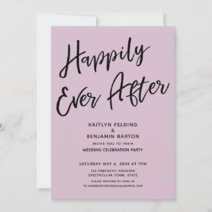 Invitación Feliz desde que Mauve del partido de la boda casua