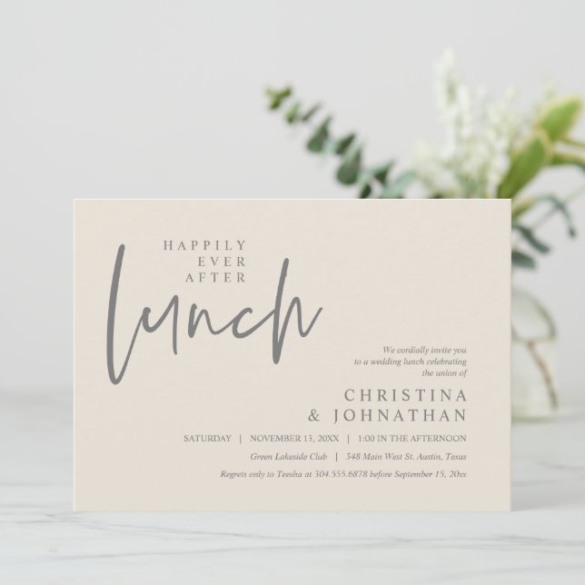 Invitación Feliz día a día después del almuerzo fiesta de la  (Anverso de pie)