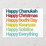 Invitación Feliz día a día para los Navidades Chanukah<br><div class="desc">Diga felices fiestas y alegre todo a todos en esta carta de vacaciones todo incluido,  moderno y mínimo,  con Chanukah ,  Navidades,  Kwanzaa,  Solstice,  Bodhi Day y New Year. No dejes a nadie fuera este año y extiende alegría y amor a toda tu familia y amigos.</div>