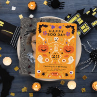 Feliz Día Boo Esqueleto Foto Cumpleaños de Hallowe