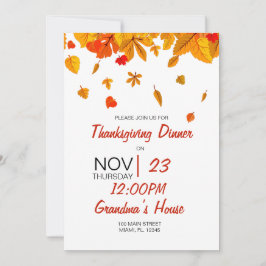 Invitación Feliz Día de Acción de Gracias