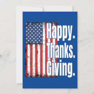 Invitación Feliz Día de Acción de Gracias Bandera Americana