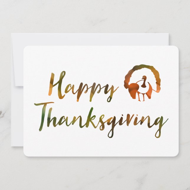 Invitación Feliz Día de Acción de Gracias (bokeh turkey light (Anverso)