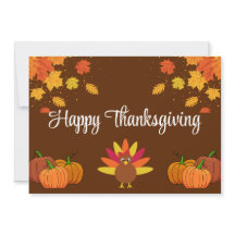 Feliz Día de Acción de Gracias con hojas, calabaza