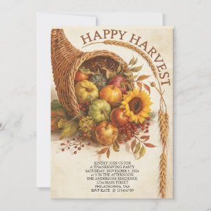 Invitación Feliz Día de Acción de Gracias de la Cosecha