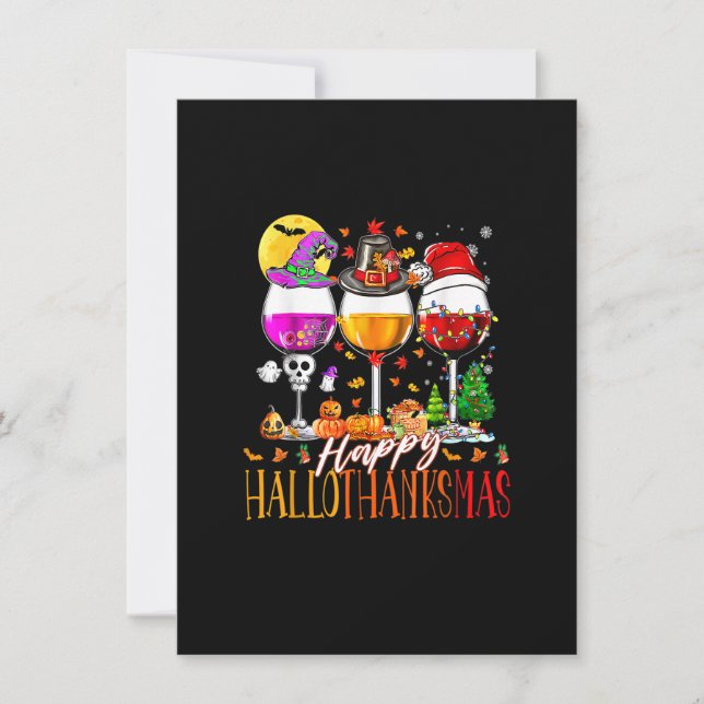 Invitación Feliz Día de Acción de Gracias Hallothanksmas Hall (Anverso)
