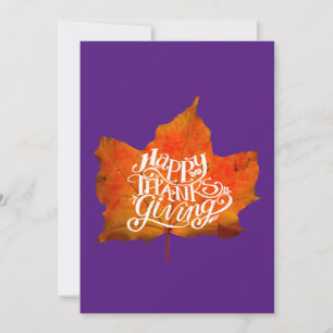 INVITACIÓN FELIZ DÍA DE ACCIÓN DE GRACIAS HOJAS DE OTÑO HOJA
