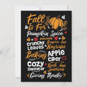 Invitación Feliz Día de Acción de Gracias Otoño Es Para Espec