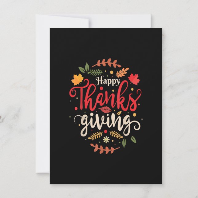 Invitación Feliz Día de Acción de Gracias para niños Chicas G (Anverso)