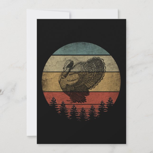 INVITACIÓN FELIZ DÍA DE ACCIÓN DE GRACIAS PAVO (Anverso)