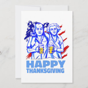 Invitación feliz día de acción de gracias washington franklin