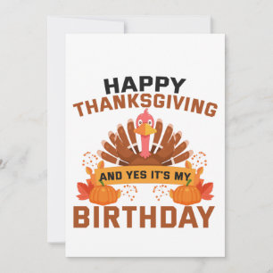 Invitación Feliz Día de Acción de Gracias y sí, es mi regalo