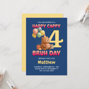 Invitación FELIZ DÍA DE CAPPY BRUH Cumpleaños personalizado d