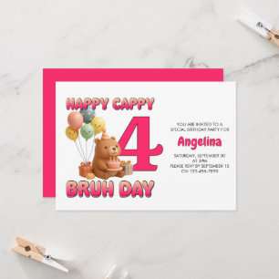 Invitación FELIZ DÍA DE CAPPY BRUH Cumpleaños personalizado d