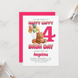 Invitación FELIZ DÍA DE CAPPY BRUH Cumpleaños personalizado d