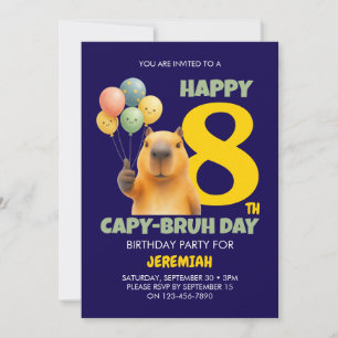 Invitación FELIZ DÍA DE CAPY BRUH Cumpleaños personalizado de