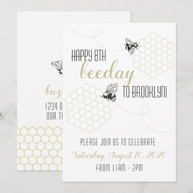 Invitación ¡Feliz Día de la Abeja! (Anverso / Reverso)
