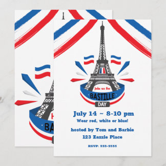 Invitación Feliz Día de la Bastilla Torre Eiffel