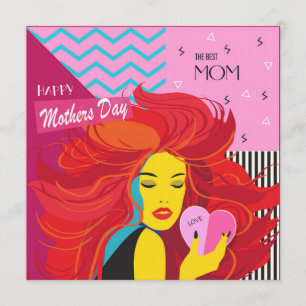 Invitación ¡Feliz Día de la Madre! Diseño moderno y deseos Te