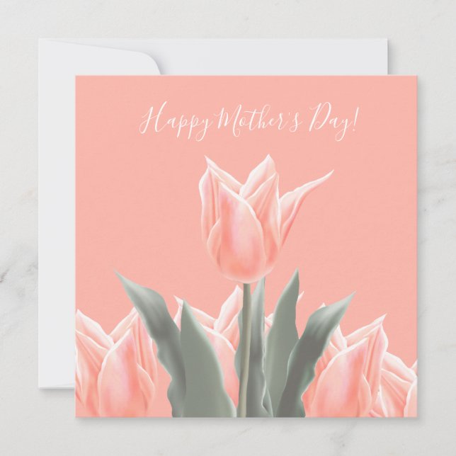 Invitación ¡Feliz Día de la Madre! Flores De Tulipanes De Eng (Anverso)