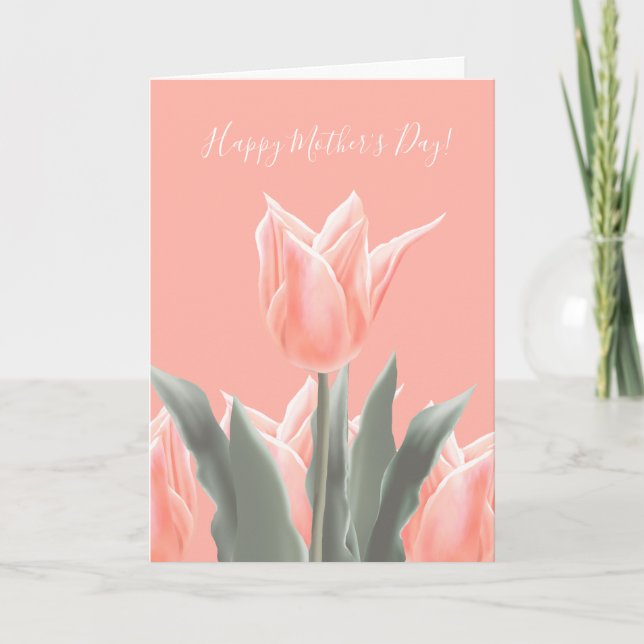 Invitación ¡Feliz Día de la Madre! Flores De Tulipanes De Pea (Anverso)