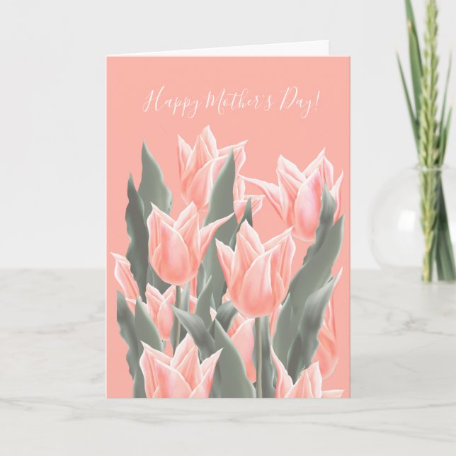 Invitación ¡Feliz Día de la Madre! Flores De Tulipanes De Pea (Anverso)