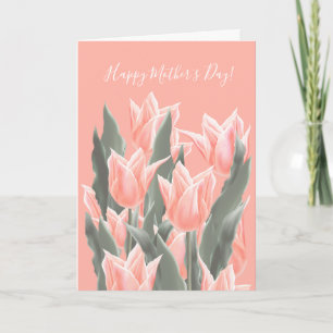 Invitación ¡Feliz Día de la Madre! Flores De Tulipanes De Pea