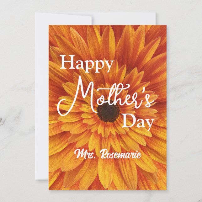 INVITACIÓN FELIZ DÍA DE LA MADRE GIRASOL (Anverso)