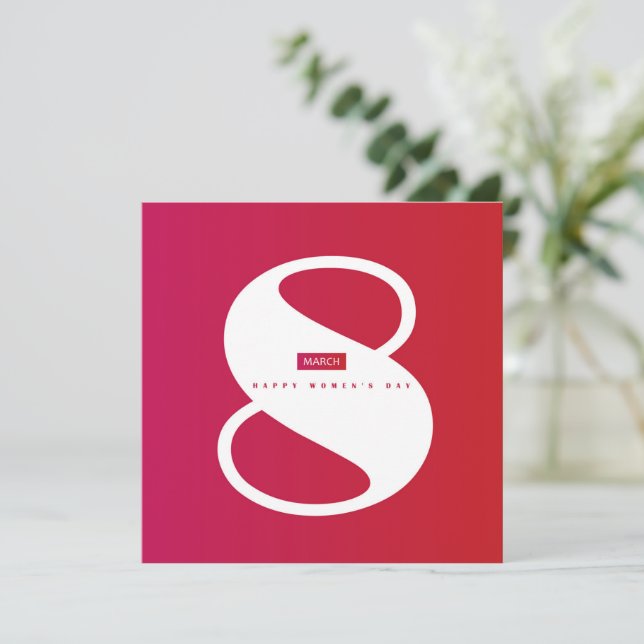 Invitación ¡Feliz día de la mujer! 8.º feriado internacional (Anverso de pie)