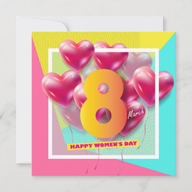 Invitación ¡Feliz día de la mujer! 8.º feriado internacional (Anverso)