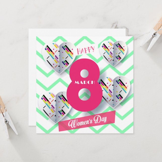 Invitación ¡Feliz día de la mujer! 8.º feriado internacional (Anverso/Reverso In Situ)