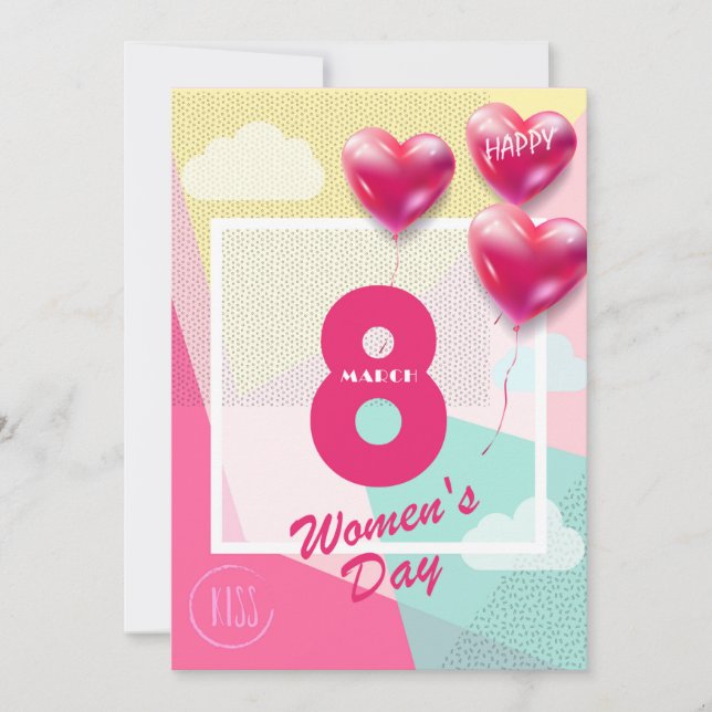 Invitación ¡Feliz día de la mujer! 8.º feriado internacional (Anverso)
