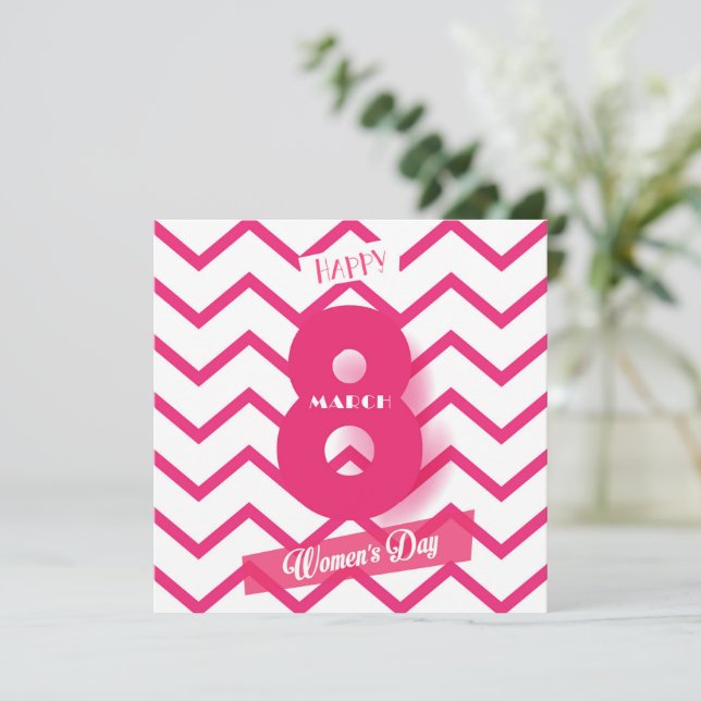 Invitación ¡Feliz día de la mujer! 8.º feriado internacional (Anverso de pie)