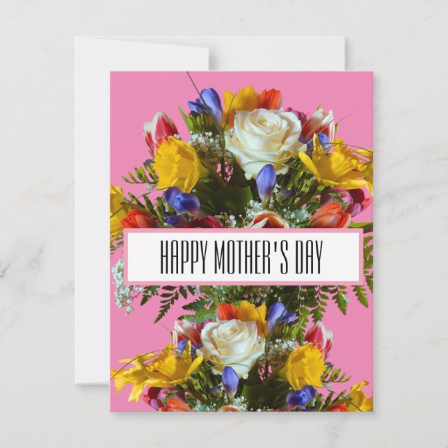 INVITACIÓN FELIZ DÍA DE LAS MADRES FLORES ROPA FLORAL (Anverso)