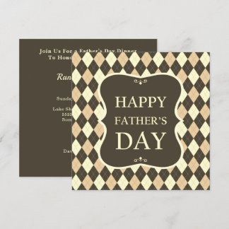 Invitación Feliz Día de los Padres Brown Tan Fiesta de cena A
