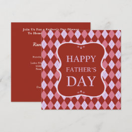 Invitación Feliz Día de los Padres Fiesta de Cena Rosa Rosado