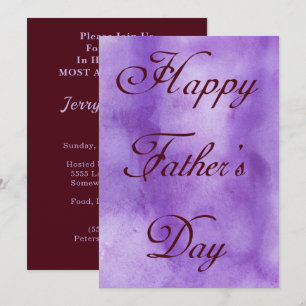 Invitación Feliz Día de los Padres Morado verano Fiesta de pi