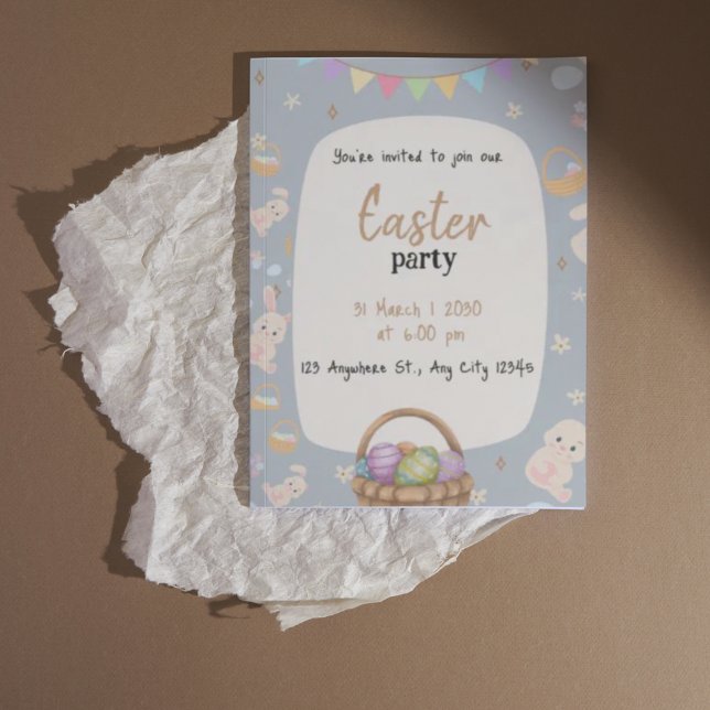 Invitación Feliz Día de Pascua (easter day party huppy easter day for all)
