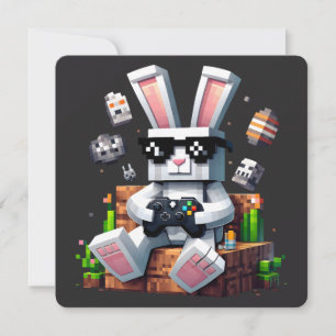 Invitación Feliz Día de Pascua Bunny Egg Video Gamer Pascua