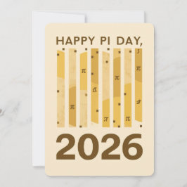 Invitación Feliz Día de Pi 2026 Póster de Diseño Mínimo Retro