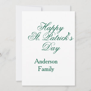 Invitación Feliz día de San Patricio apellido verde minimalis