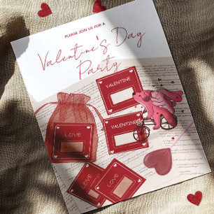 Invitación Feliz día de San Valentín – Boletos y cachorro en