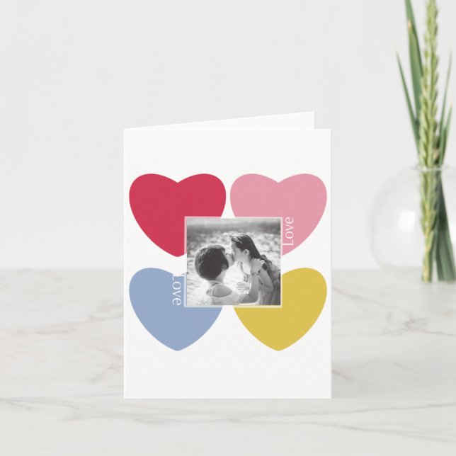 Invitación Feliz Día de San Valentín - collage de fotos de lo (Anverso)